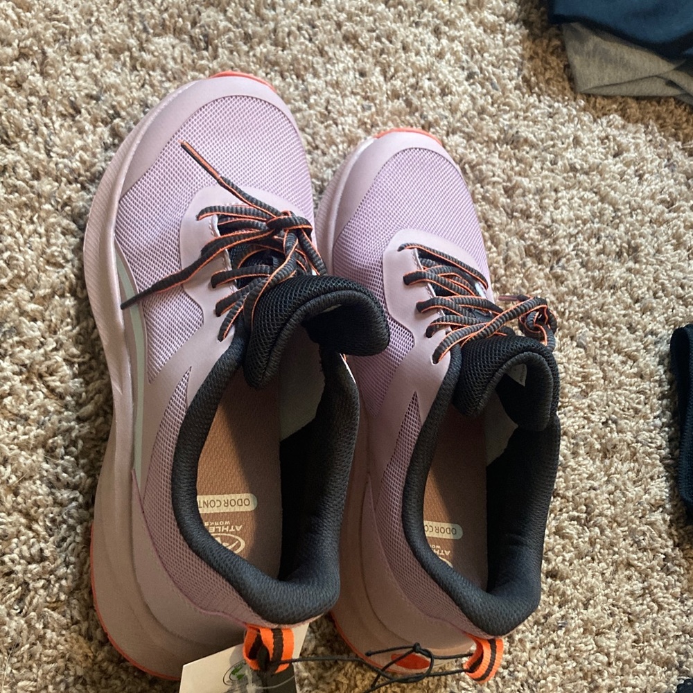 Athletic Works Light Purple Sneakers with Orange Highlights